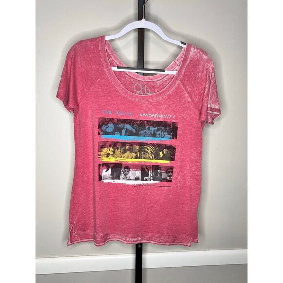 Chaser The Police Synchronicity Pink Short Sleeve Graphic 80s Band Tee Size S - Picture 1 of 6